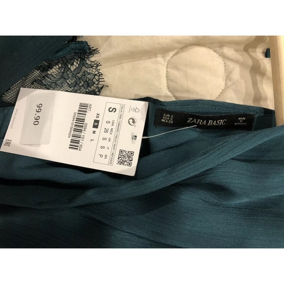 ZARA Green Jumpsuit with Lace Insets BNWOT - Picture 8 of 8